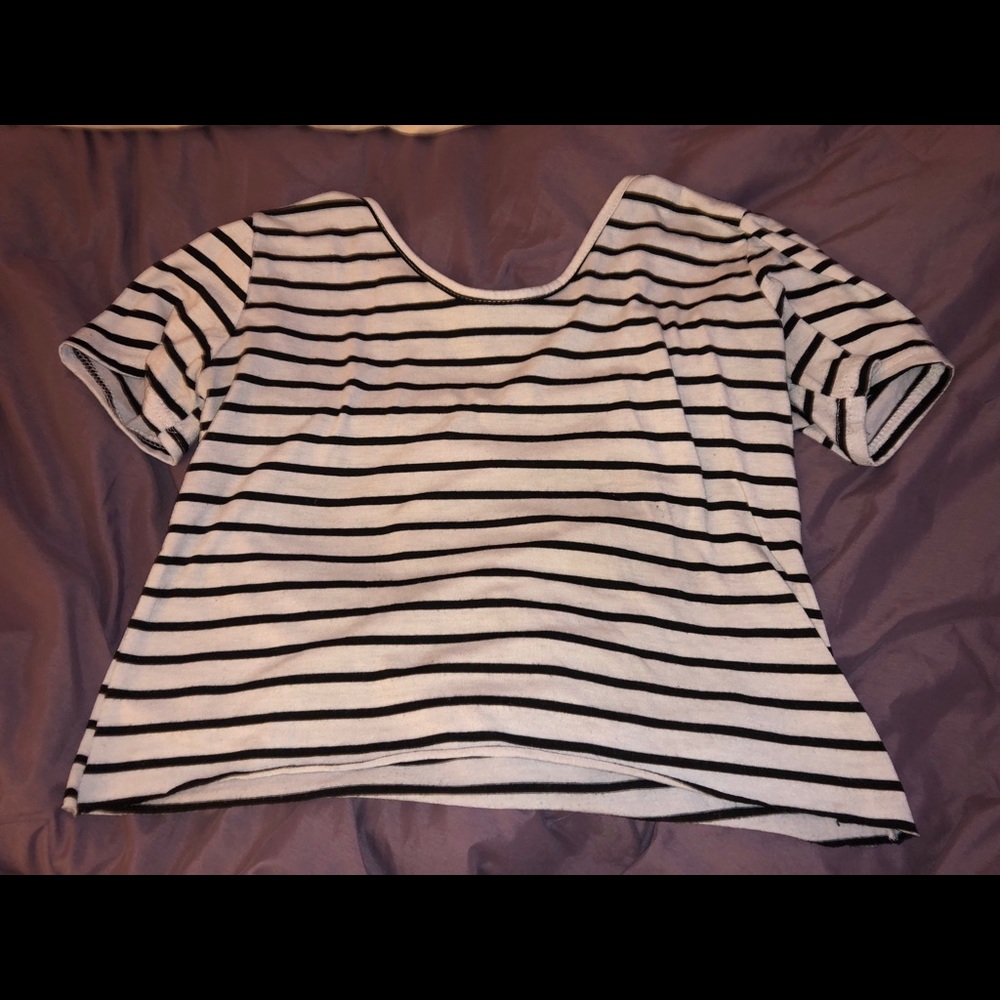 F21 striped crop top